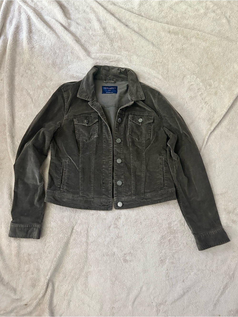Aeropostale Women's Charcoal Gray Denim Jacket
